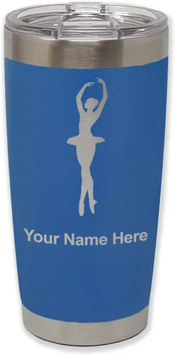 Vista 26 de LaserGram Vaso aislado al vacío de 20 onzas, bailarina de ballet, grabado personalizado incluido (negro)