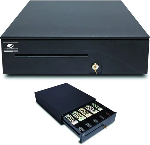 Vista 9 de APG Cajón de efectivo de punto de venta de 16 pulgadas resistente Serie 100 T320-1-BL1616 Interfaz MultiPRO 320 con cable CD-101A Impulsado