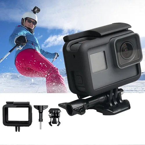Vista 2 de Soporte para cámara de acción, carcasa de héroe (hero7black/hero6 negro/hero5 negro/hero7 plata/hero7 blanco/héroe (2018), funda de micrófono