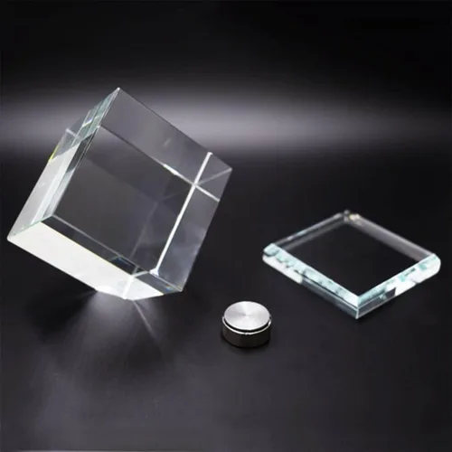 Vista 5 de Marco de fotos personalizado en cubo de cristal giratorio 3D, marco de fotos giratorio de 3 fotos, marco de cristal personalizado para recuerdos