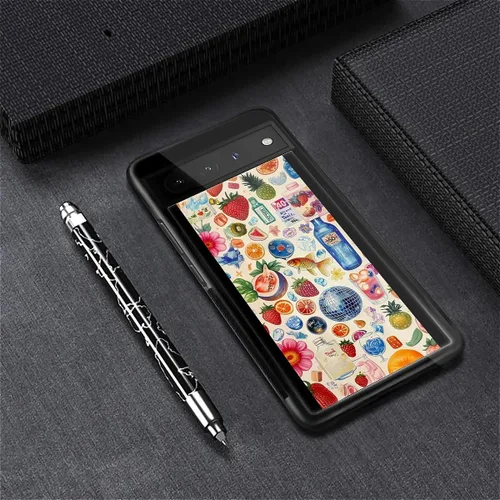 Vista 264 de Compatible con Google Pixel 4A 5G Mobile Case Creative Acrylic Panel trasero Silicona Protección Grip especialmente diseñado para Google Pixel 4A 5G
