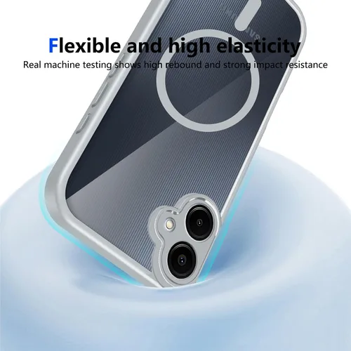 Vista 284 de Funda magnética transparente compatible con Xiaomi 17T, color negro 2 en 1 PC + TPU cubierta de teléfono a prueba de golpes, carcasa protectora