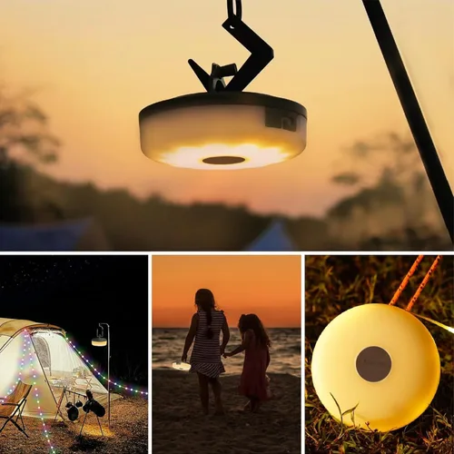 Vista 2 de Cadena de luces de campamento: tira de luces para exteriores con 5 modos de iluminación, recuperación rápida de 30 segundos, duradera e impermeable