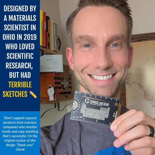 Vista 8 de The Pocket Scientist - Pequeña Regla de Ciencia de Metal con Escala, Mini Multiherramienta Tecnológica Genial, Regalo de Graduación Universitaria