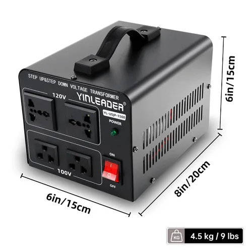 Vista 40 de 500W US al convertidor de voltaje de Japón 120V a 100V transformador reductor