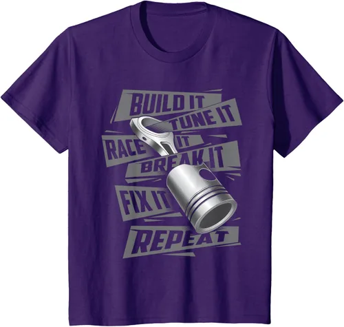 Vista 29 de Build It Tune It Race It Break It - Camiseta para entusiastas de los coches de carreras, talla S Negro