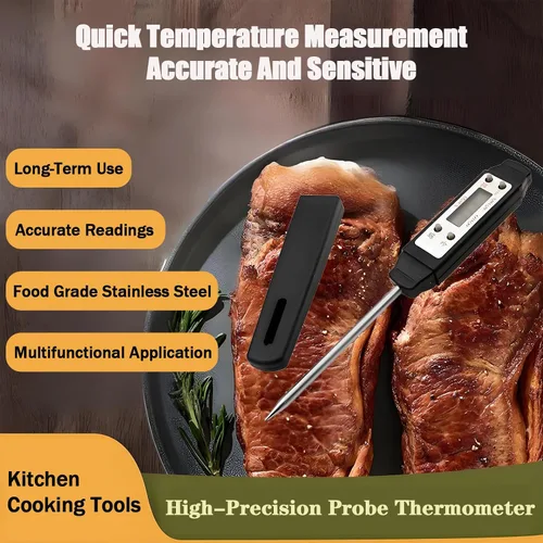 Vista 3 de Termómetro de carne – Termómetro digital de alimentos para cocinar cocina – Calibración automática estilo bolígrafo termómetro electrónico