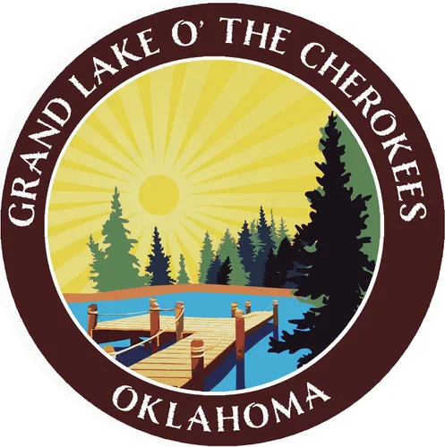 Vista 8 de Lake Dock - Grand Lake O' The Cherokees - Oklahoma - Adhesivo adhesivo para ventana de coche y camión de 3.5 pulgadas