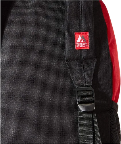 Vista 8 de Everest Mochila casual con bolsillo lateral de malla, RojoNegro, Mochila casual con bolsillo lateral de malla