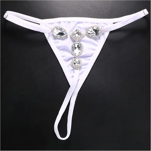 Vista 3 de Gota de agua de diamantes de imitación colgante de cintura joyería de cristal tanga bragas rave G cadena de diamantes de imitación tanga bikini
