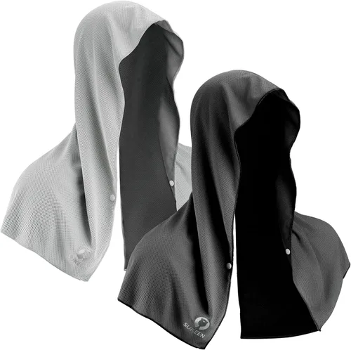 Vista 11 de Sukeen Toalla refrescante con capucha para hombres, toallas refrescantes para el cuello y la cara, se enfría cuando está mojado, envolturas