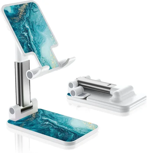Vista 19 de Soporte de teléfono plegable para escritorio - Soporte de teléfono celular de ángulo ajustable - Adecuado para iPhone, Samsung - Flor negra