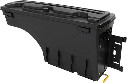 Vista 8 de Caja de almacenamiento para caja de camión, tapa con cerradura con llave, almacenamiento de caja de camioneta abatible, compatible con Jeep Wrangler