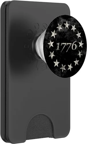 Vista 7 de Bandera de 13 estrellas Betsy Ross, bandera estadounidense envejecida 1776 PopSockets intercambiable PopGrip