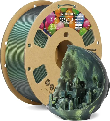 Vista 109 de OVERTURE - Filamento de ácido poliláctico (Easy PLA) para impresora 3D de 1.75 mm, bobina de cartón de 2.2 libras, precisión dimensional +/- 0.02