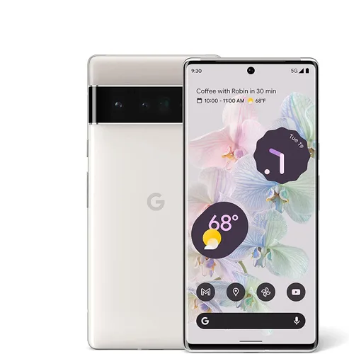 Vista 12 de Google Pixel 6 Pro - Teléfono Android 5G - Smartphone desbloqueado con cámara avanzada Pixel y lente teleobjetivo - 128GB - Blanco nublado