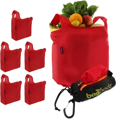 Vista 10 de Bolsas de comestibles reutilizables resistentes plegables y lavables, hechas de nailon RipStop con capacidad para 50 libras, diseñadas en Estados