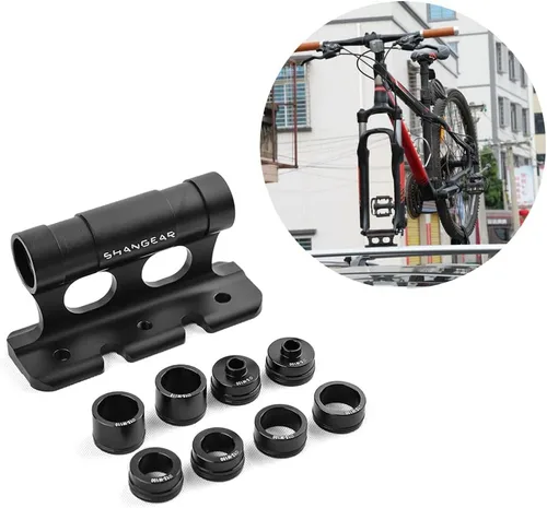 Vista 2 de Soporte de bicicleta de montaje, clip fijo para horquilla delantera de bicicleta, bloque de bicicleta de montaje en horquilla con adaptador de 4