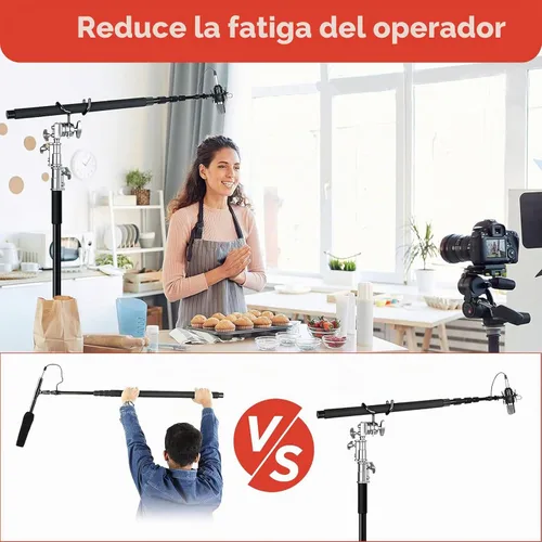 Vista 6 de Soporte de poste de micrófono de metal para soportes en C y soportes de micrófono, soporte de cuna mate antideslizante para micrófono