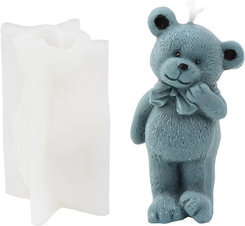 Vista 5 de Molde de silicona en forma de oso lindo Kit de fabricación de velas DIY moldes de chocolate para derretir cera