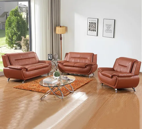 Vista 9 de Juego de sofá de 3 piezas para sala de estar, juego de sofá biplaza de piel sintética, estilo moderno, para sala de estar, apartamento, oficina Negro