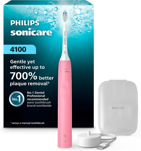 Vista 13 de Philips Sonicare 4100 HX3681/24 - Cepillo de dientes eléctrico recargable con sensor de presión, color negro 700% More Plaque Removal¹, Pressure