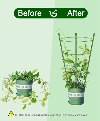 Vista 2 de Paquete de 4 jaulas de tomate con soporte para plantas de jardín, enrejado mejorado de 18 pulgadas para plantas trepadoras, kits de enrejado