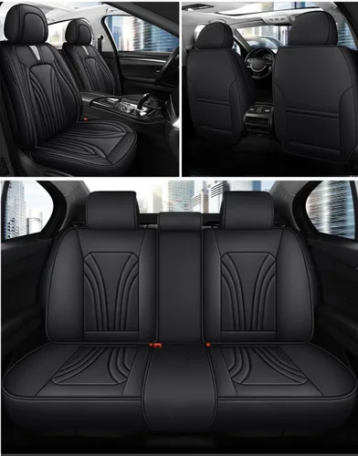 Vista 2 de Fundas de asiento de automóvil para Toyota Matrix 2003-2013, impermeables, de piel sintética, compatibles con bolsas de aire, fundas protectoras