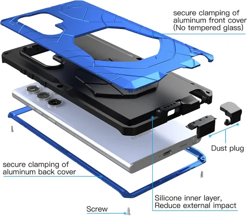 Vista 2 de Feitenn Galaxy S22 Funda protectora ultra resistente, funda dura de silicona resistente a prueba de golpes de goma para Samsung Galaxy S22 5G 2022