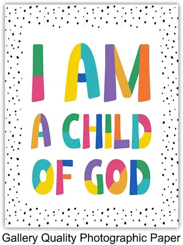 Vista 7 de Arte de pared para niños, religión, cristianismo, regalo de bebé para niñas, niños, juego de decoración de habitación de bebé, Fe Dios, Escritura