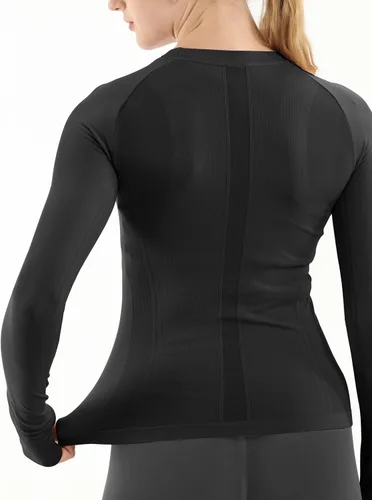 Vista 3 de MathCat - Camisetas de entrenamiento sin costuras para mujer, camisetas de yoga de manga larga, camiseta deportiva para correr, camiseta atlética