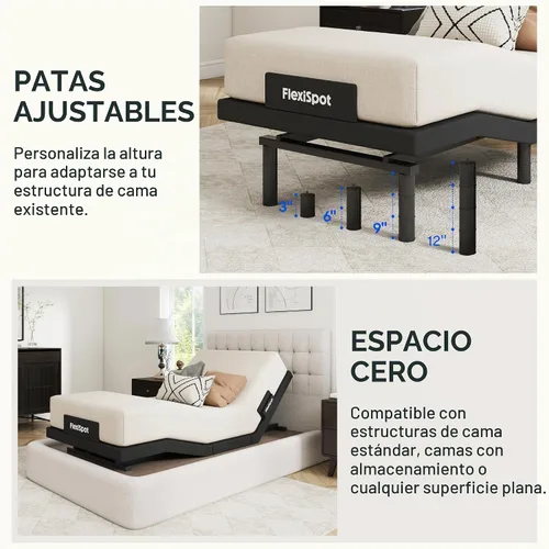 Vista 8 de FLEXISPOT Base de cama ajustable individual XL con colchón de 10 pulgadas