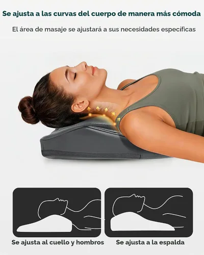 Vista 3 de Snailax Masajeador de espalda para dolor de espalda, tejido profundo, masajeador de espalda Shiatsu con calor, almohada de masaje de silla