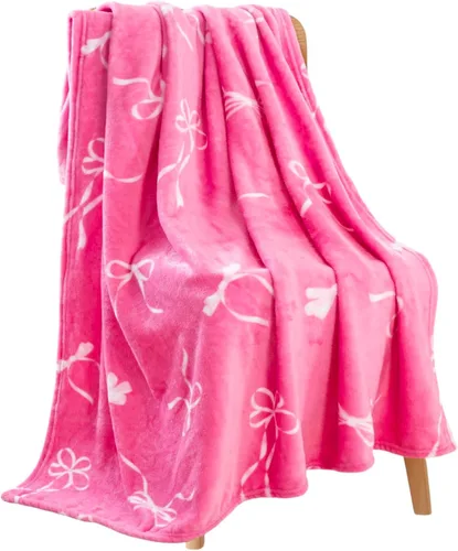 Vista 24 de Manta Tipo Throw de Vellón Suave como Terciopelo con Animales de Globos: Manta de Felpa de Terciopelo Acogedora con Diseño de Animales Rosa Oscuro