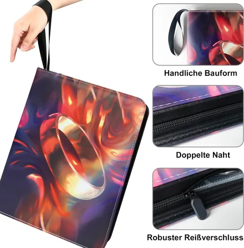 Vista 4 de Individual Trading Card Binder with 1080 Compartments, DIY Cover, Portable Waterproof Scrapbook with Removable Insert Sheets for Football and One