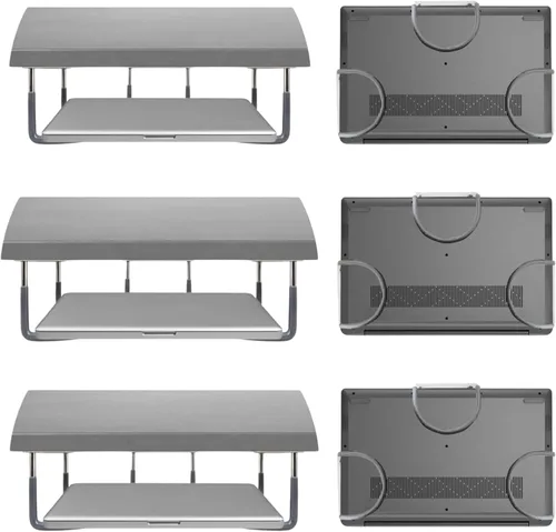 Vista 8 de TidyFriend - Soporte de goma para laptop debajo del escritorio, 3 estantes en 1 juegos, soporte para laptop debajo del escritorio, organizador