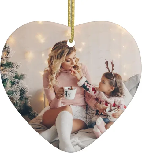 Vista 10 de Adornos personalizados de Navidad con foto/nombre, adornos personalizados de Navidad 2024, impresión de doble cara para árbol de Navidad, hogar