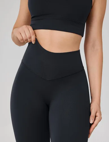 Vista 4 de UNISSU Leggings de entrenamiento de cintura alta sin costura frontal para mujer, pantalones de yoga suaves para gimnasio, mallas atléticas - 25