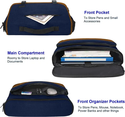Vista 37 de MATEIN Bolsa tipo mensajero para hombres, mochila escolar para adolescentes, ligera de 17.3 pulgadas, maletín para laptop grande, bolsa cruzada
