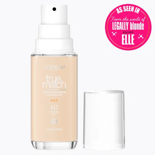Vista 160 de L'Oreal Paris True Match - Base líquida supermezclable, maquillaje de base líquida de cobertura media, C0.5, ligero, 1 onza líquida