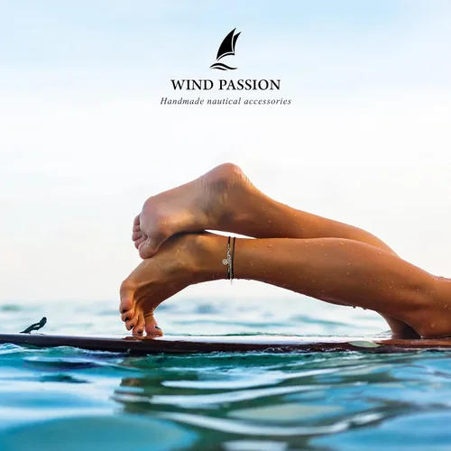 Vista 6 de Wind Passion - Tobillera de cuerda para mujeres y hombres - Pulseras de tobillo de cuerda roscada ajustables e impermeables - Tobillera de cuerda