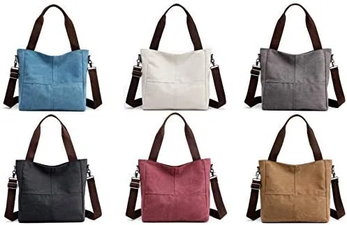 Vista 5 de Sunshinejing Bolso de lona pequeño para mujer, bolso cruzado de hombro, bolsos de trabajo, bolso de viaje