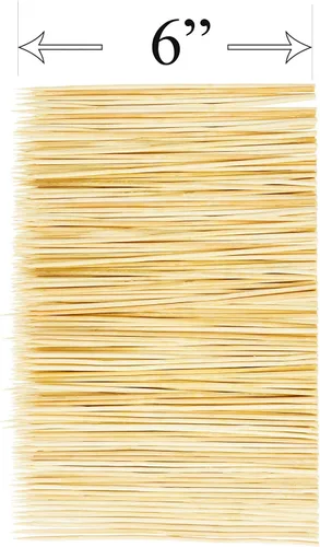 Vista 6 de DecorRack Pinchos de bambú natural de 6 pulgadas, 100 pinchos de madera para asar a la parrilla, barbacoa, aperitivos, frutas, smores, cóctel