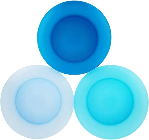 Vista 4 de Vasos de 22 onzas y platos llanos de 10 pulgadas reutilizables, sin BPA y aptos para lavavajillas en 6 colores surtidos, juego de 24 para uso diario