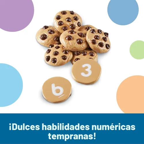 Vista 2 de Learning Resources Smart Counting Cookies - Alimentos de juego de chispas de chocolate, actividades preescolares, juguete sensorial para niños