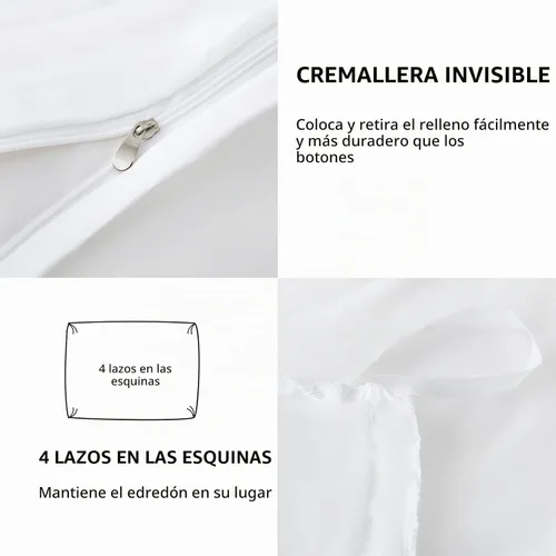 Vista 5 de MEILA - Juego de funda de edredón con diseño de arco copetudo, microfibra lavada