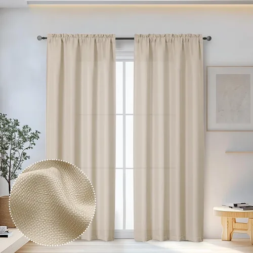 Vista 81 de OWENIE Bob Juego de 2 Paneles de Cortinas Negras de Cocina para Ventanas de 36 Pulgadas de Largo, Cortinas Cortas de Café con Textura de Lino