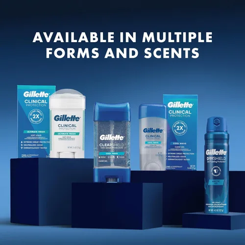 Vista 9 de Gillette Antitranspirante clínico y desodorante para hombres, protección contra el sudor y el olor 72 horas, frescura de larga duración, tecnología