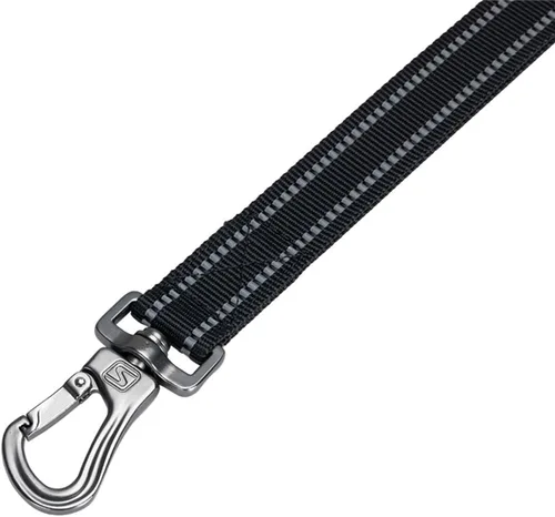 Vista 4 de EXCELLENT ELITE SPANKER Correa de nailon reflectante de doble capa para perro, con asa acolchada, correas de nailon de 5 pies para perros para Negro