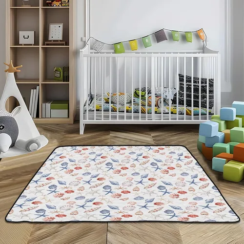 Vista 7 de Animal Coastal - Tapete grande y elegante para gimnasio y actividades para el suelo, acogedora y transpirable, para bebés y niños pequeños, 50 x 50